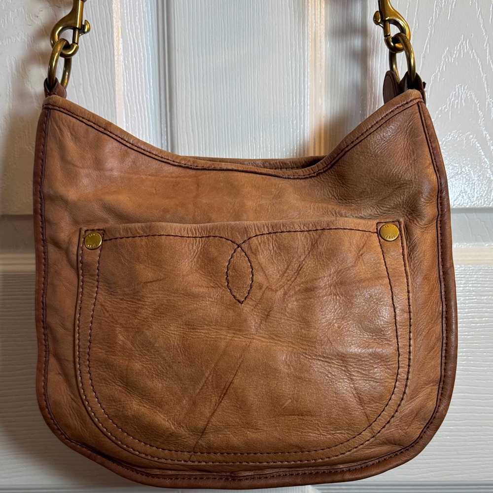 Frye Campus Rivet Leather Brown Crossbody Bag